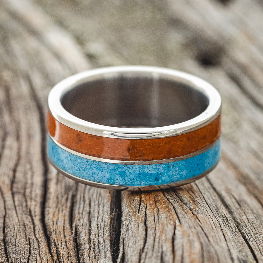 "DYAD" - TERRACOTTA & TURQUOISE WEDDING BAND-3