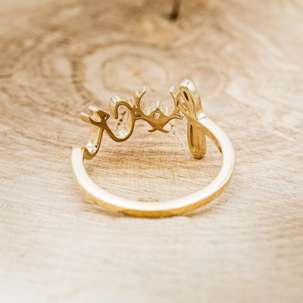 "EFFIE" - SCRIPT STYLE BREAST CANCER AWARENESS RING WITH A SINGLE DIAMOND ACCENT-5