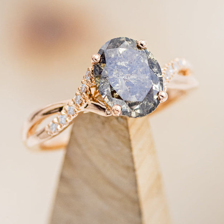 "ROSLYN" - ENGAGEMENT RING WITH DIAMOND ACCENTS - MOUNTING ONLY - SELECT YOUR OWN STONE-13