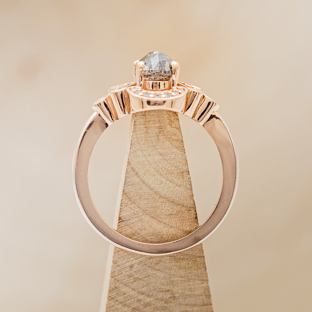 "NORA" - ENGAGEMENT RING WITH DIAMOND ACCENTS - MOUNTING ONLY - SELECT YOUR OWN STONE-6