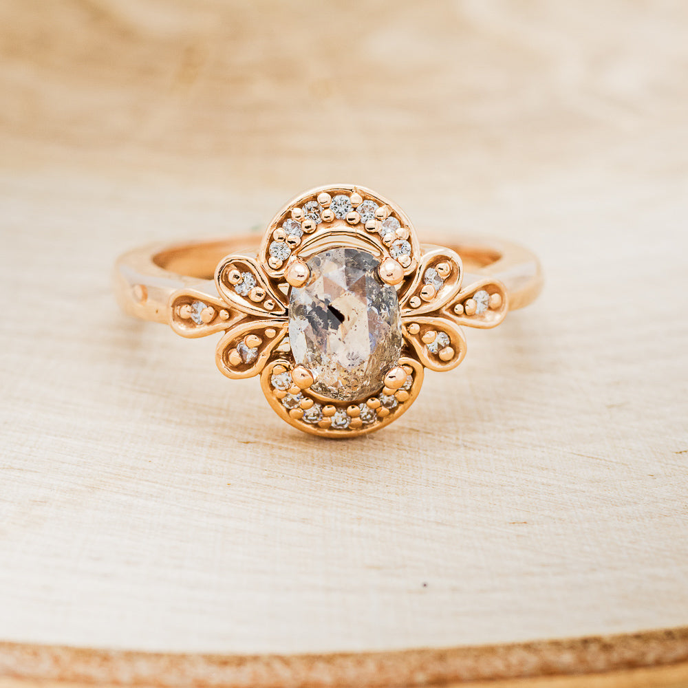 "NORA" - ENGAGEMENT RING WITH DIAMOND ACCENTS - MOUNTING ONLY - SELECT YOUR OWN STONE-4