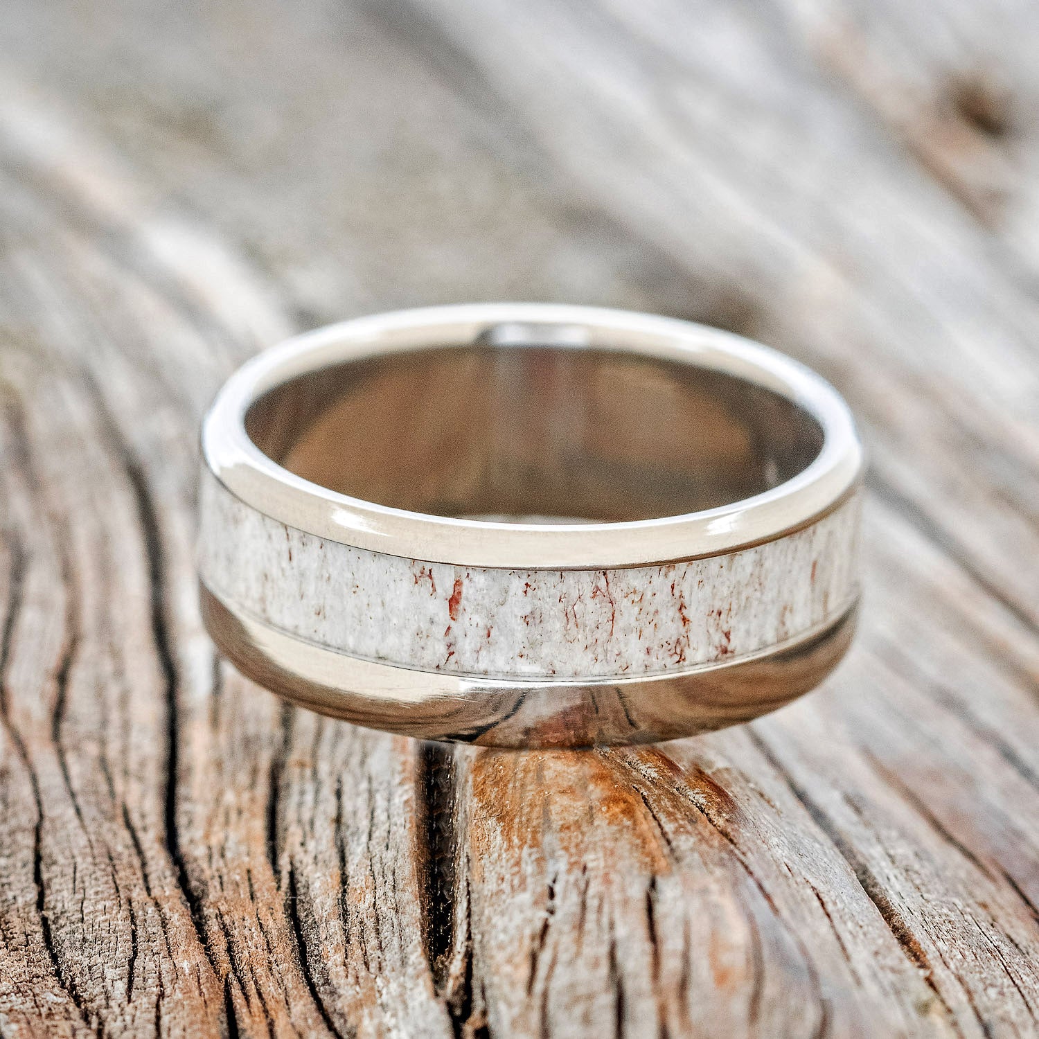 "TANNER" - ELK ANTLER WEDDING BAND - READY TO SHIP-3