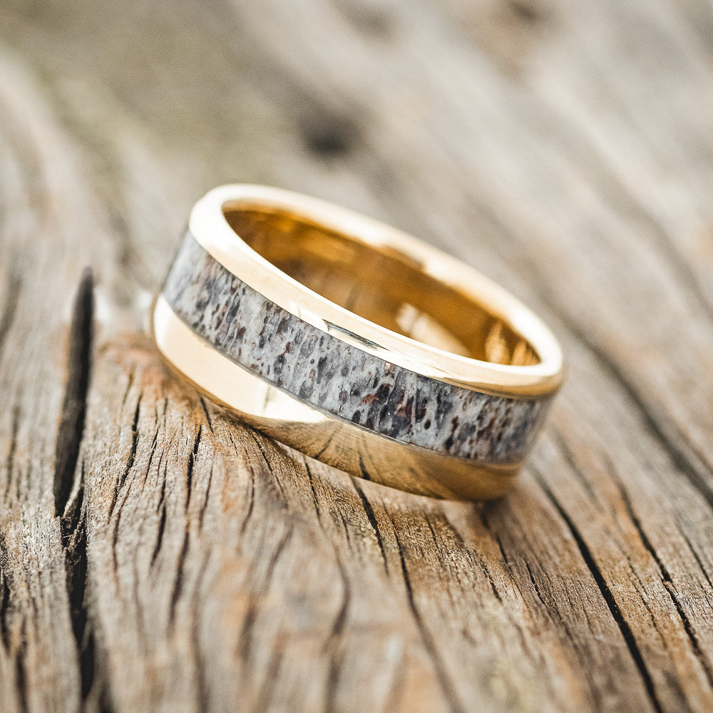 "TANNER" - ELK ANTLER WEDDING BAND-11