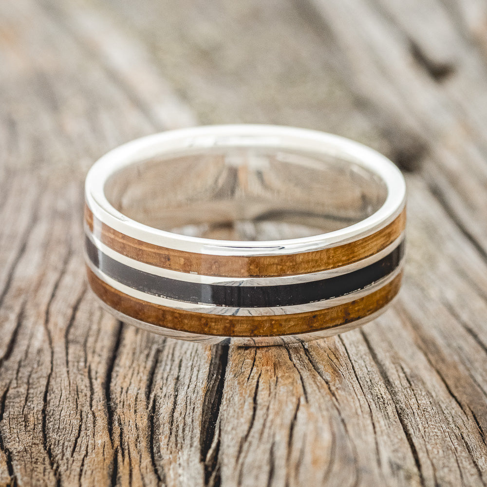 "RIO" - WHISKEY BARREL & CHARRED WHISKEY BARREL WEDDING RING-3