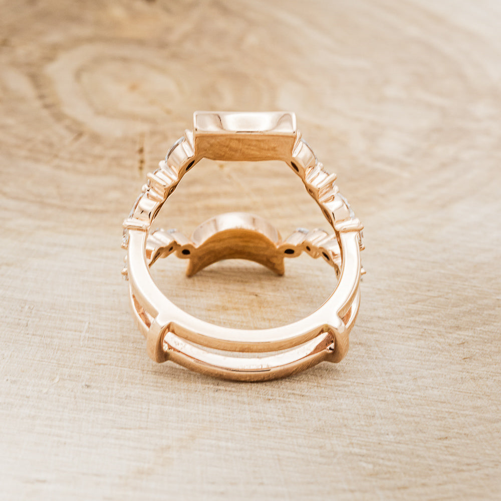 "HECATE" - DIAMOND DUST MOON RING GUARD WITH DIAMOND ACCENTS-6