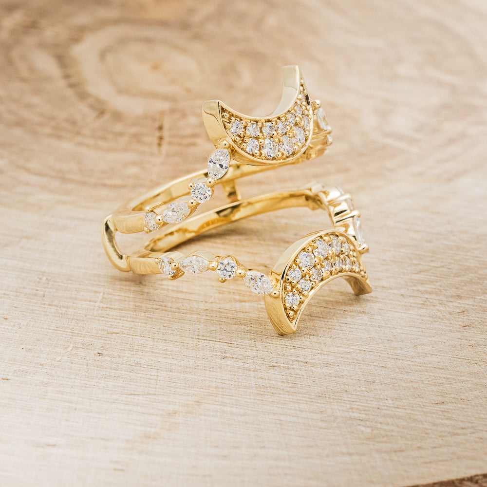 "HECATE" - PAVÉ DIAMOND CRESCENT MOON RING GUARD-2
