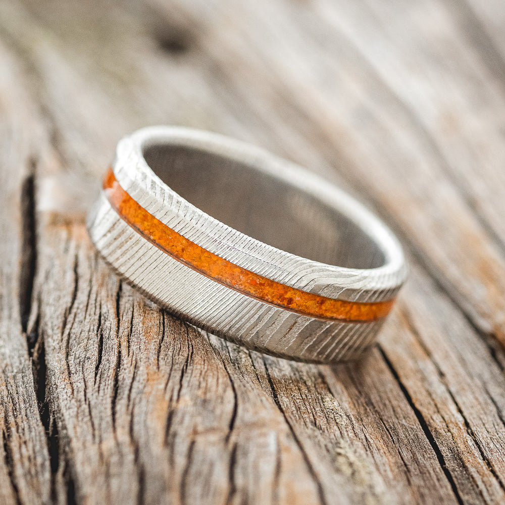 "VERTIGO" - ORANGE OPAL WEDDING RING-5