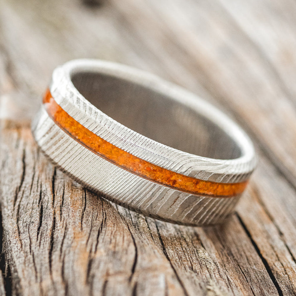 "VERTIGO" - ORANGE OPAL WEDDING RING-5