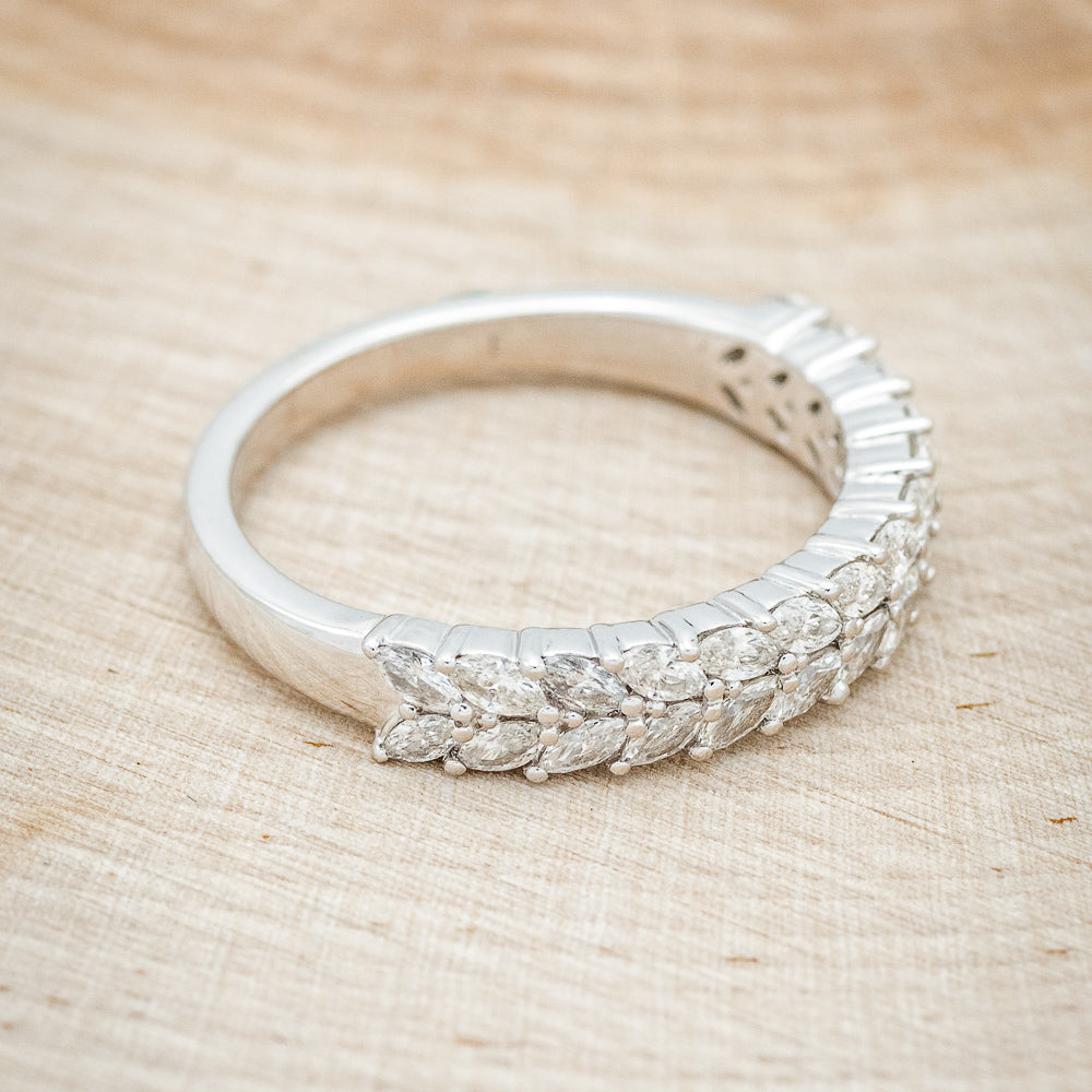 "ESMEREE" - MARQUISE DIAMOND STACKING WEDDING BAND-8