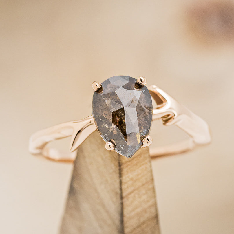 "ARTEMIS" - ENGAGEMENT RING WITH ANTLER-STYLE STACKING BAND - MOUNTING ONLY - SELECT YOUR OWN STONE-8