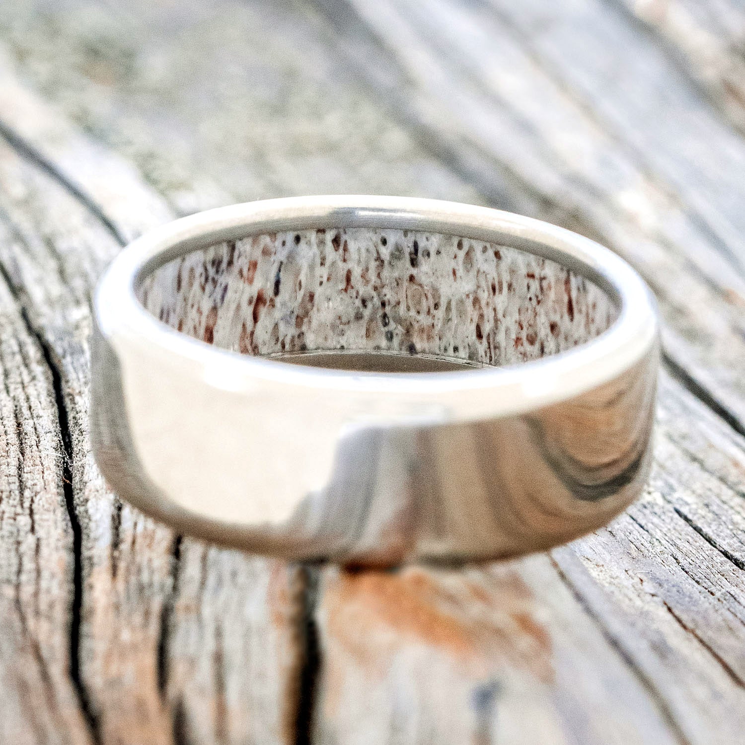 MATCHING SET OF ANTLER LINED WEDDING BANDS-11