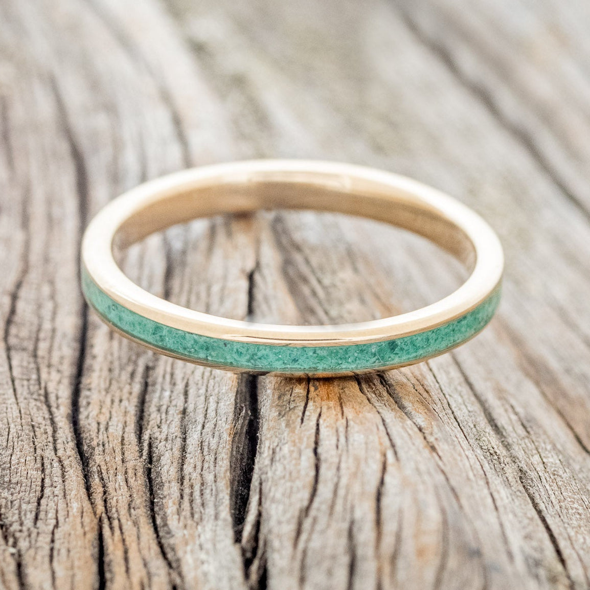 "ETERNA" - MALACHITE STACKING BAND FEATURING A 14K GOLD BAND-3