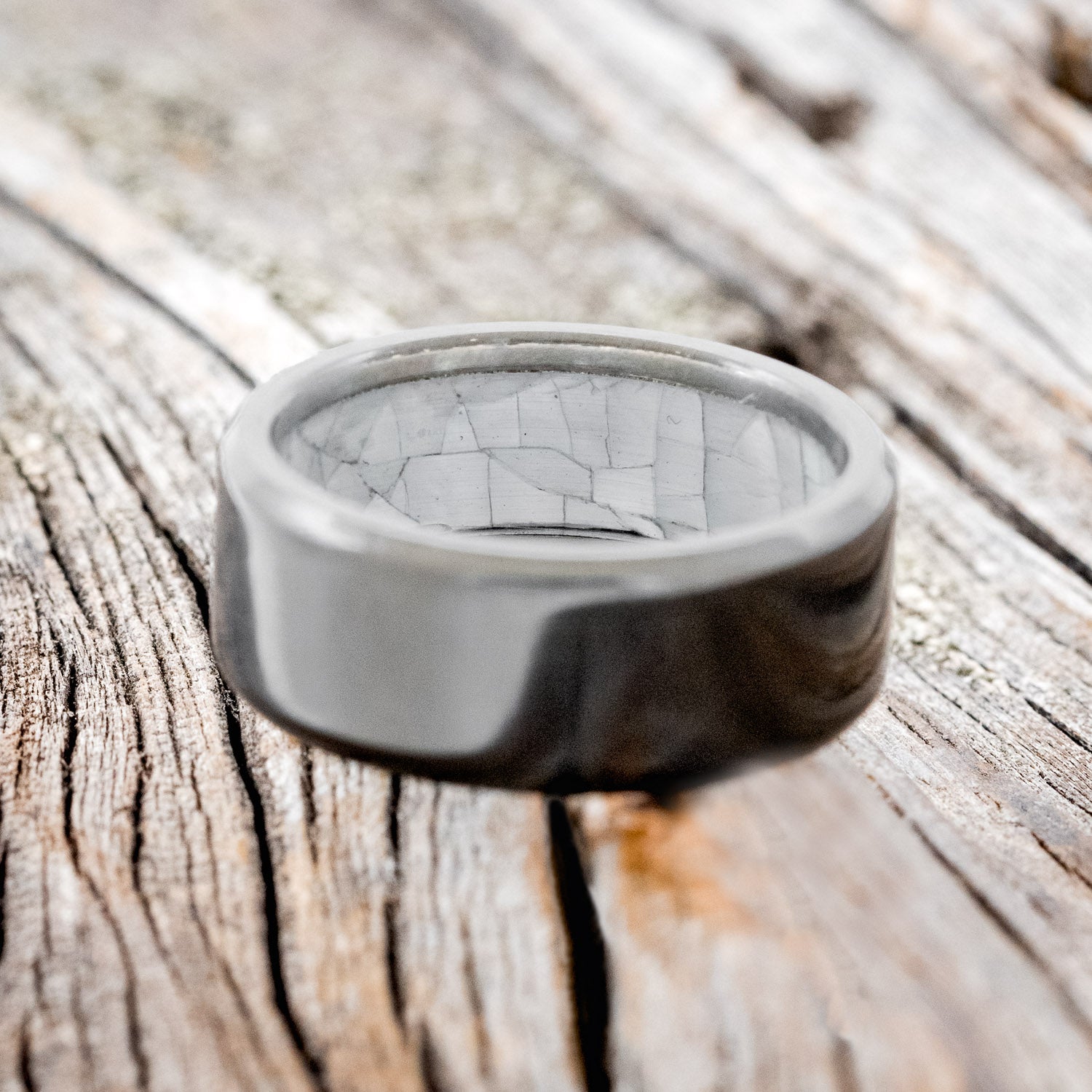 MOTHER OF PEARL LINED WEDDING RING-6