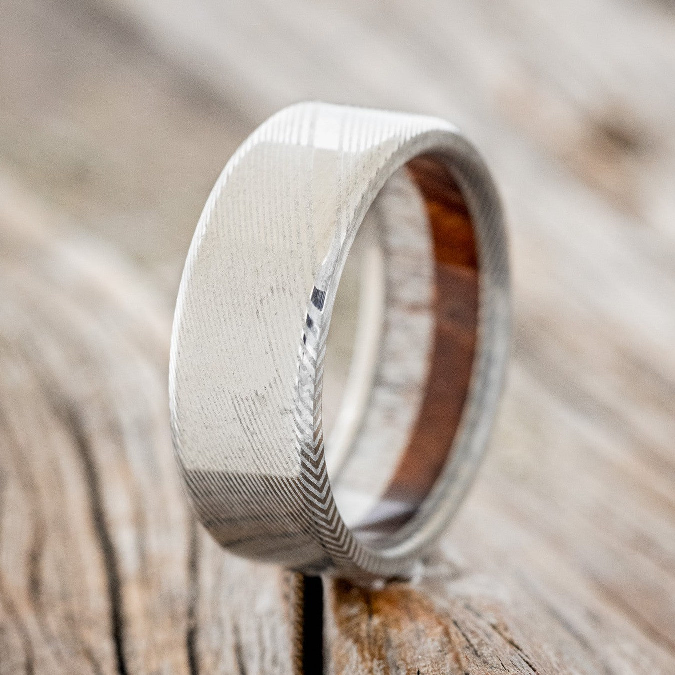 REDWOOD & ANTLER LINED WEDDING RING-1