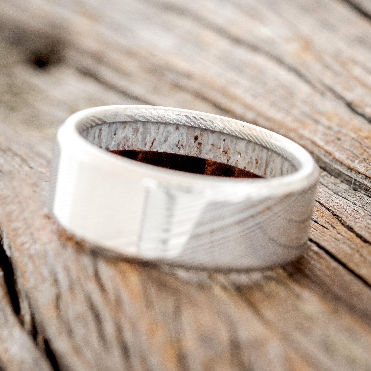 REDWOOD & ANTLER LINED WEDDING RING-4