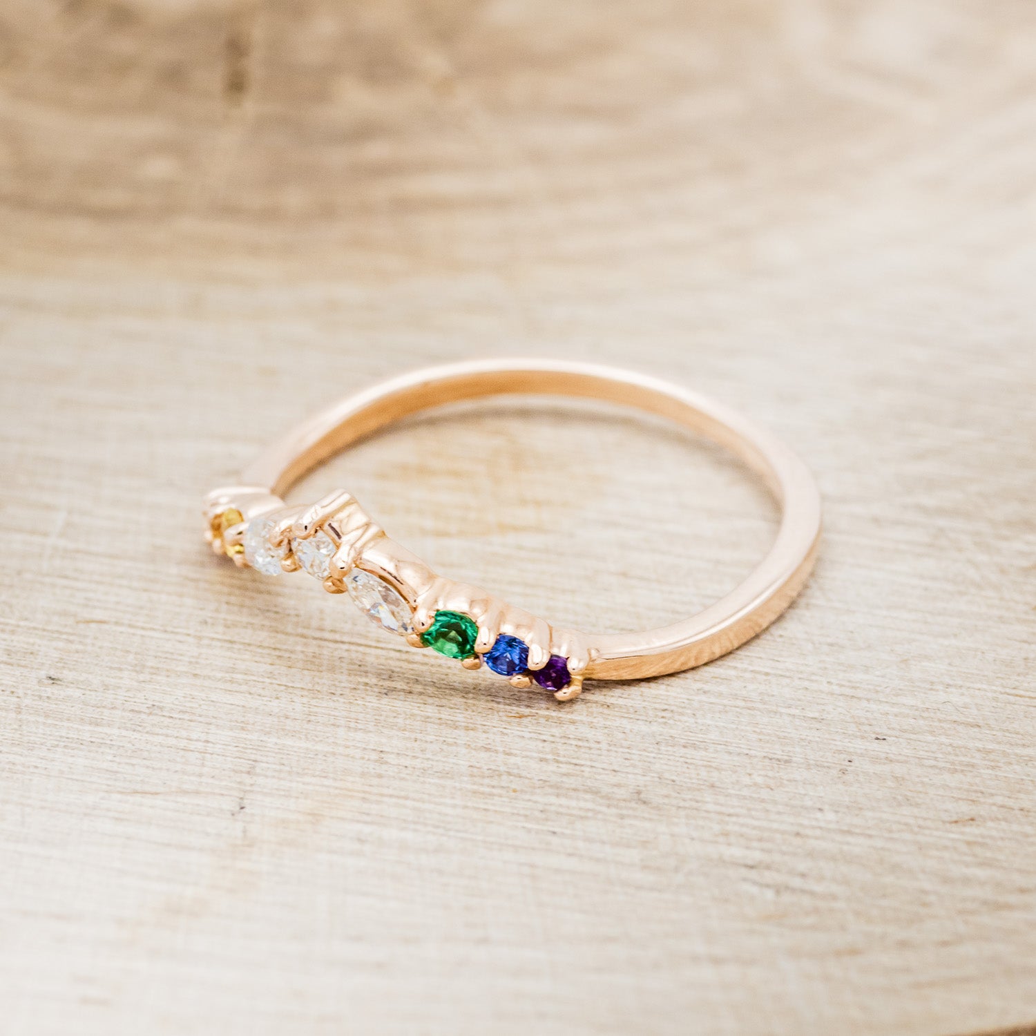 "REIGN" - MARQUISE PRIDE TRACER WITH RAINBOW ACCENT STONES-3