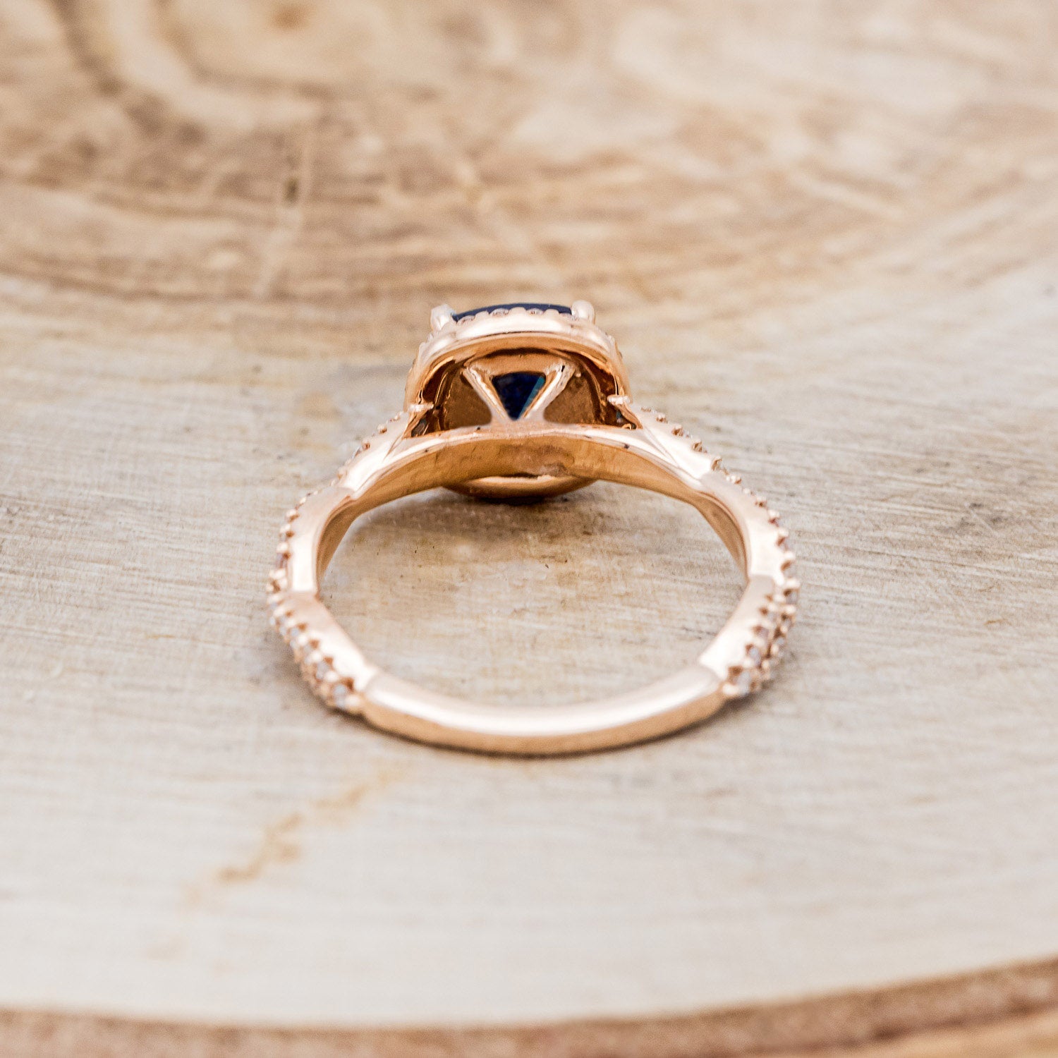 "KINLEY" - CUSHION CUT LAB-GROWN ALEXANDRITE ENGAGEMENT RING WITH DIAMOND HALO, ACCENTS & TRACER-12