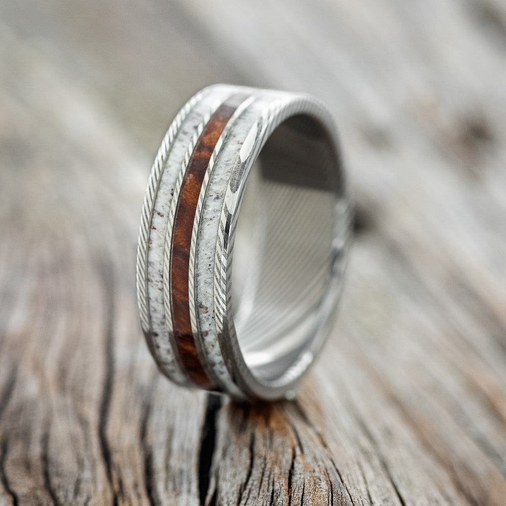 "RIO" - IRONWOOD & ANTLER WEDDING RING-5