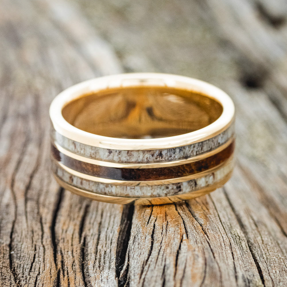 "RIO" - IRONWOOD & ANTLER WEDDING RING-16