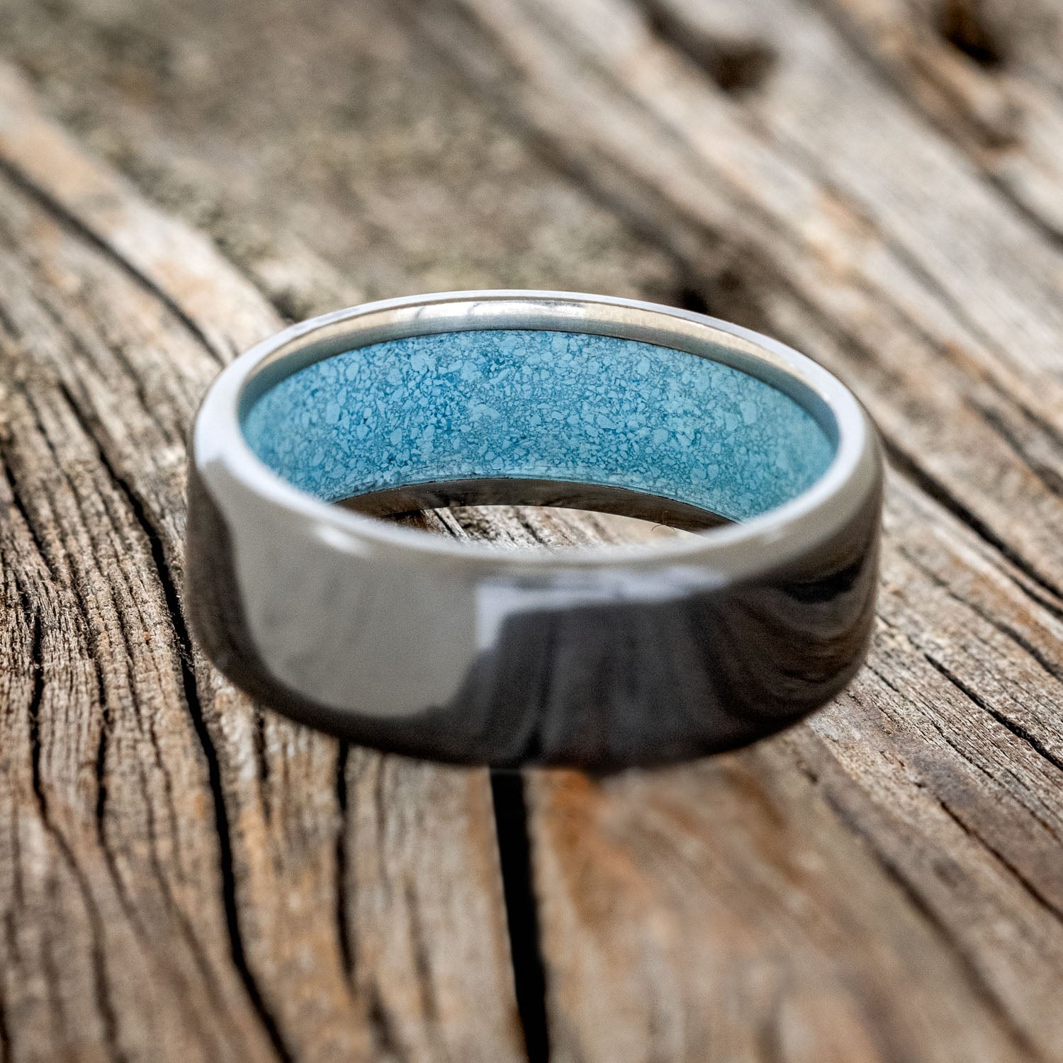 TURQUOISE LINED WEDDING BAND-22