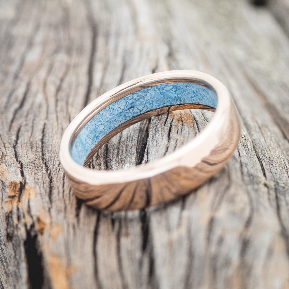 TURQUOISE LINED WEDDING BAND-6