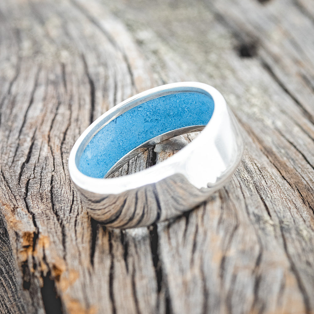 TURQUOISE LINED WEDDING BAND-14