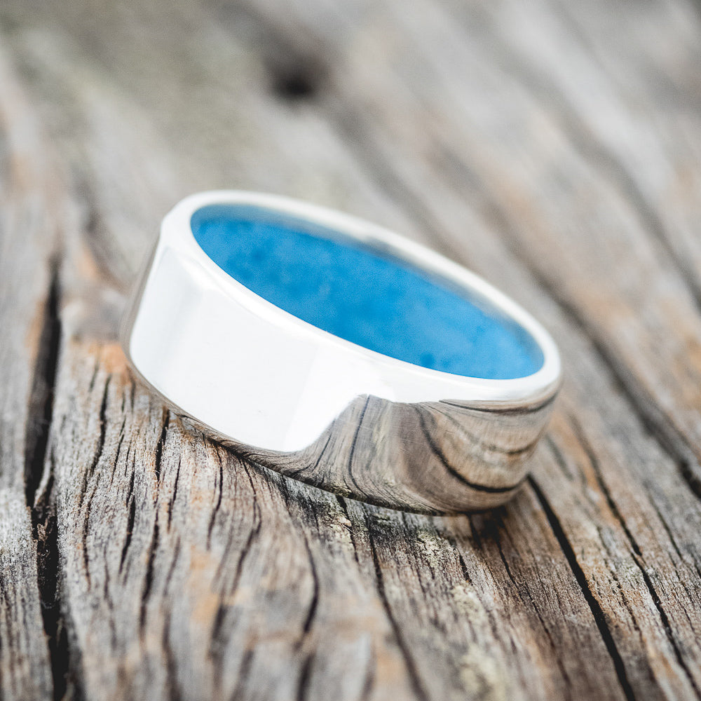 TURQUOISE LINED WEDDING BAND-11