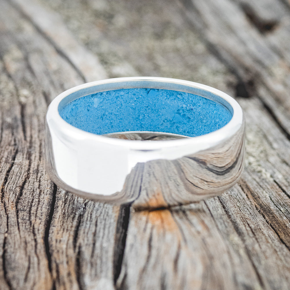 TURQUOISE LINED WEDDING BAND-16