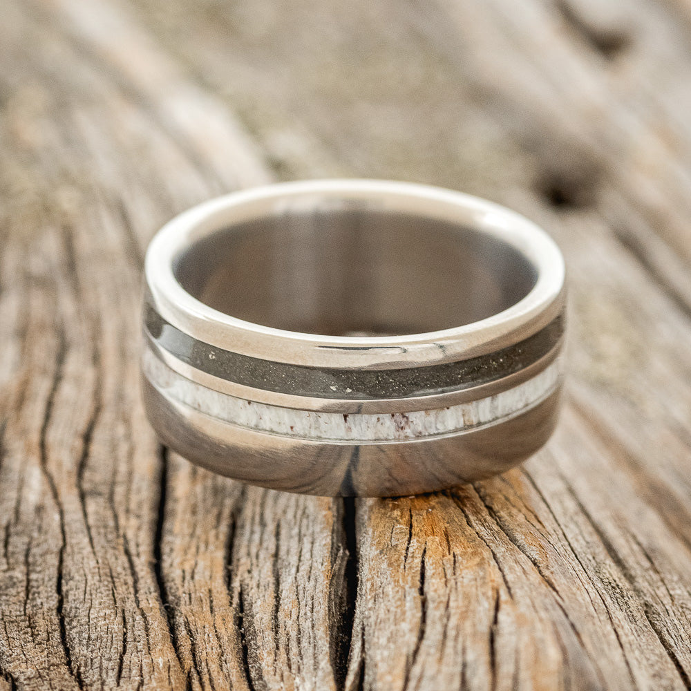 "COSMO" - PYRITE & ANTLER WEDDING RING-3