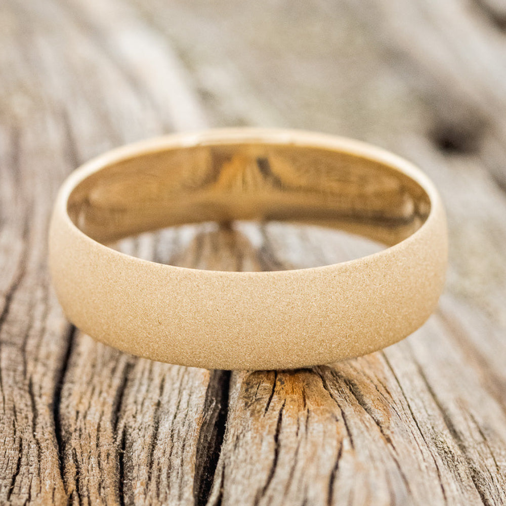 DOMED PROFILE WEDDING BAND WITH SANDBLASTED FINISH-9