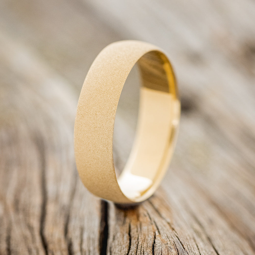DOMED PROFILE WEDDING BAND WITH SANDBLASTED FINISH-7