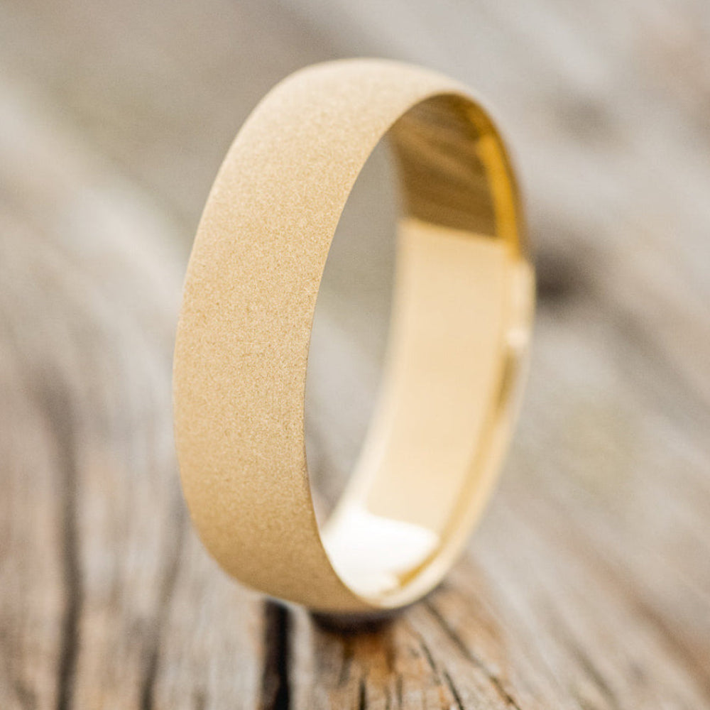 DOMED PROFILE WEDDING BAND WITH SANDBLASTED FINISH-7