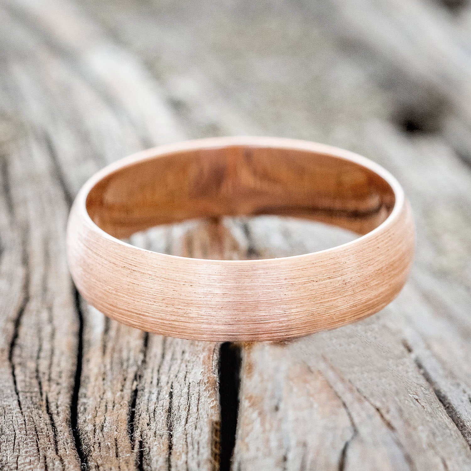 DOMED SOLID METAL WEDDING BAND WITH A BRUSHED FINISH-9