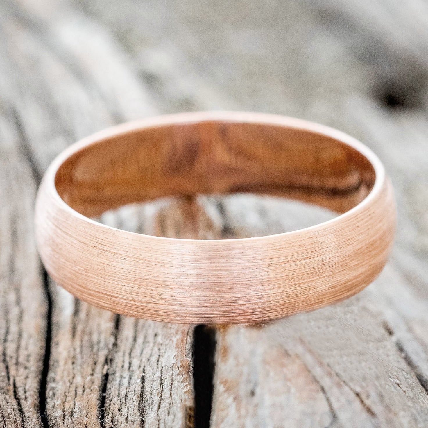 DOMED SOLID METAL WEDDING BAND WITH A BRUSHED FINISH-9