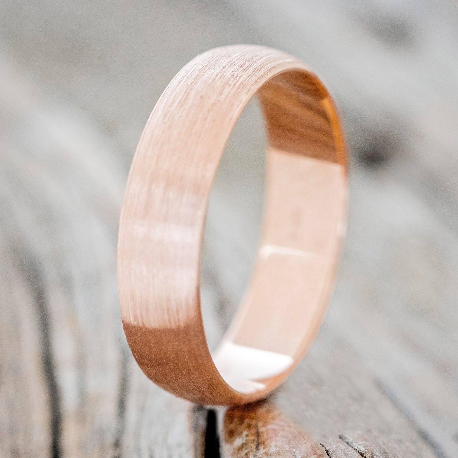 DOMED SOLID METAL WEDDING BAND WITH A BRUSHED FINISH-7