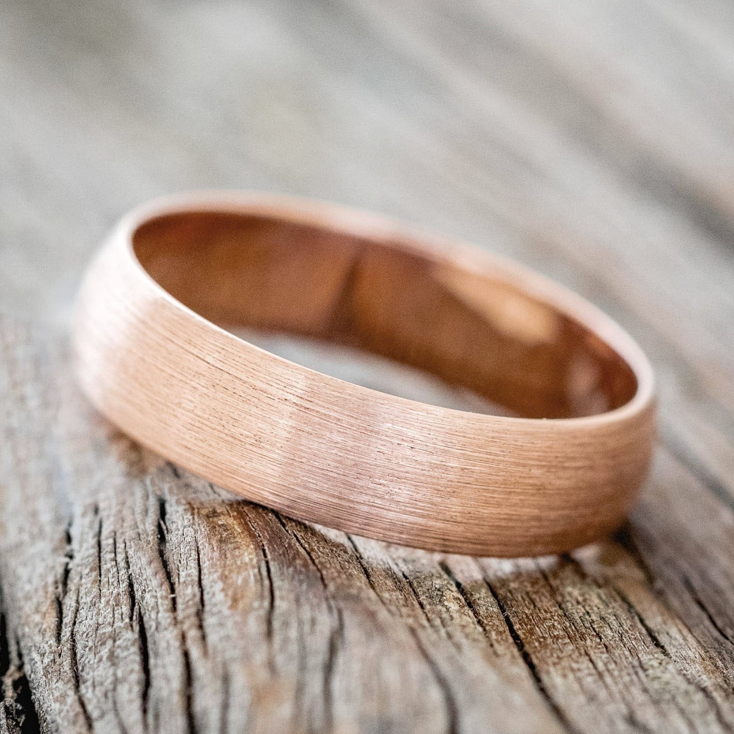 DOMED SOLID METAL WEDDING BAND WITH A BRUSHED FINISH-8