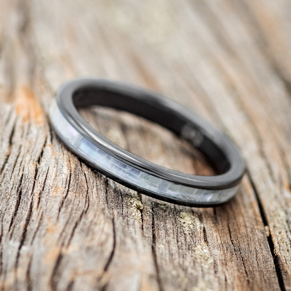 "ETERNA" - MOTHER OF PEARL WEDDING BAND-4