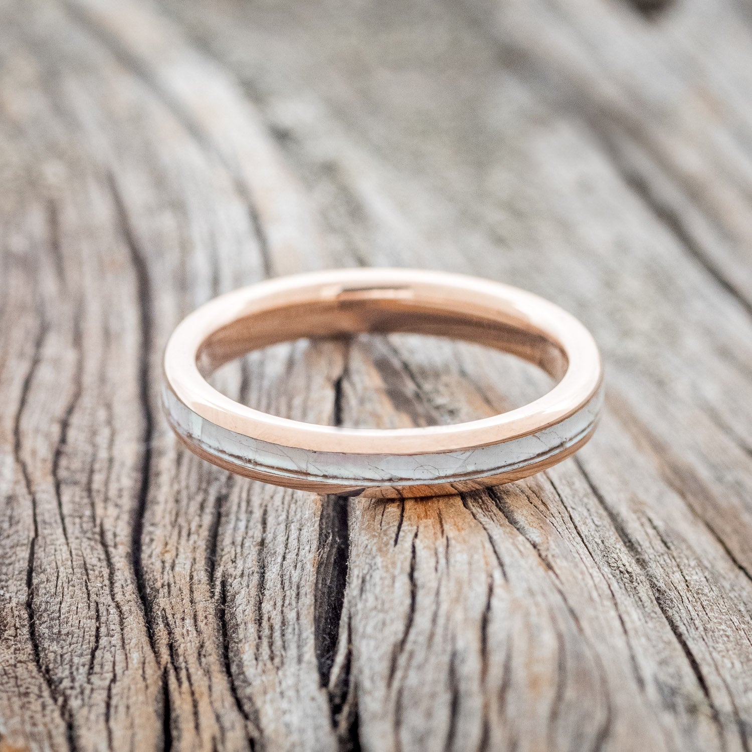 "ETERNA" - MOTHER OF PEARL WEDDING BAND-11