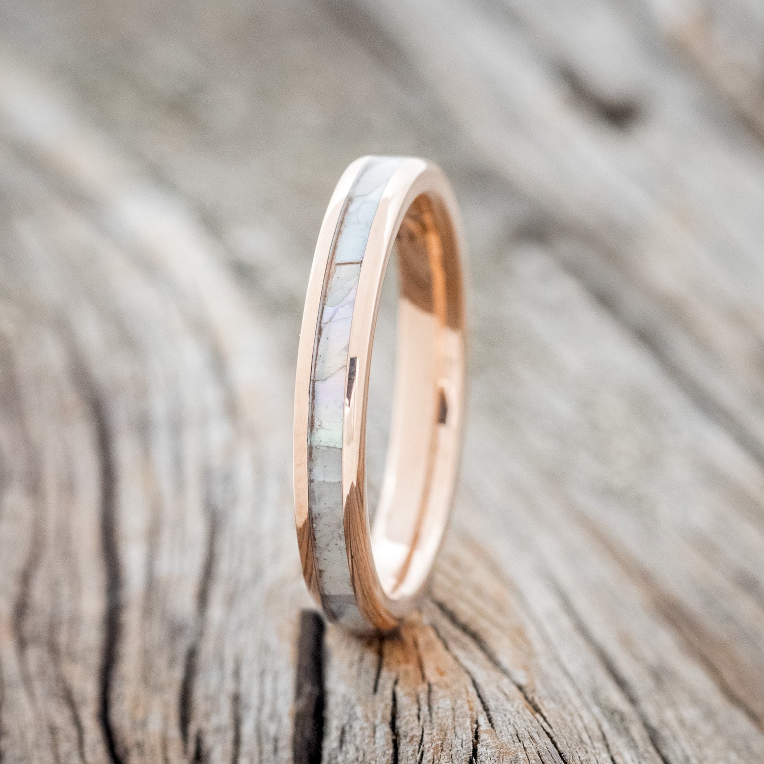 "ETERNA" - MOTHER OF PEARL WEDDING BAND-9
