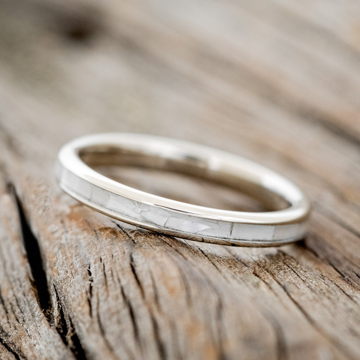 "ETERNA" - MOTHER OF PEARL WEDDING BAND-16