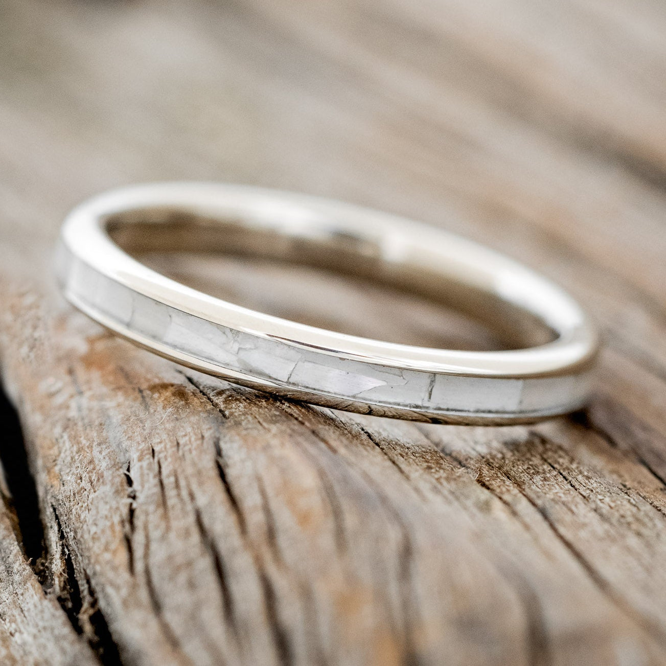 "ETERNA" - MOTHER OF PEARL WEDDING BAND-16