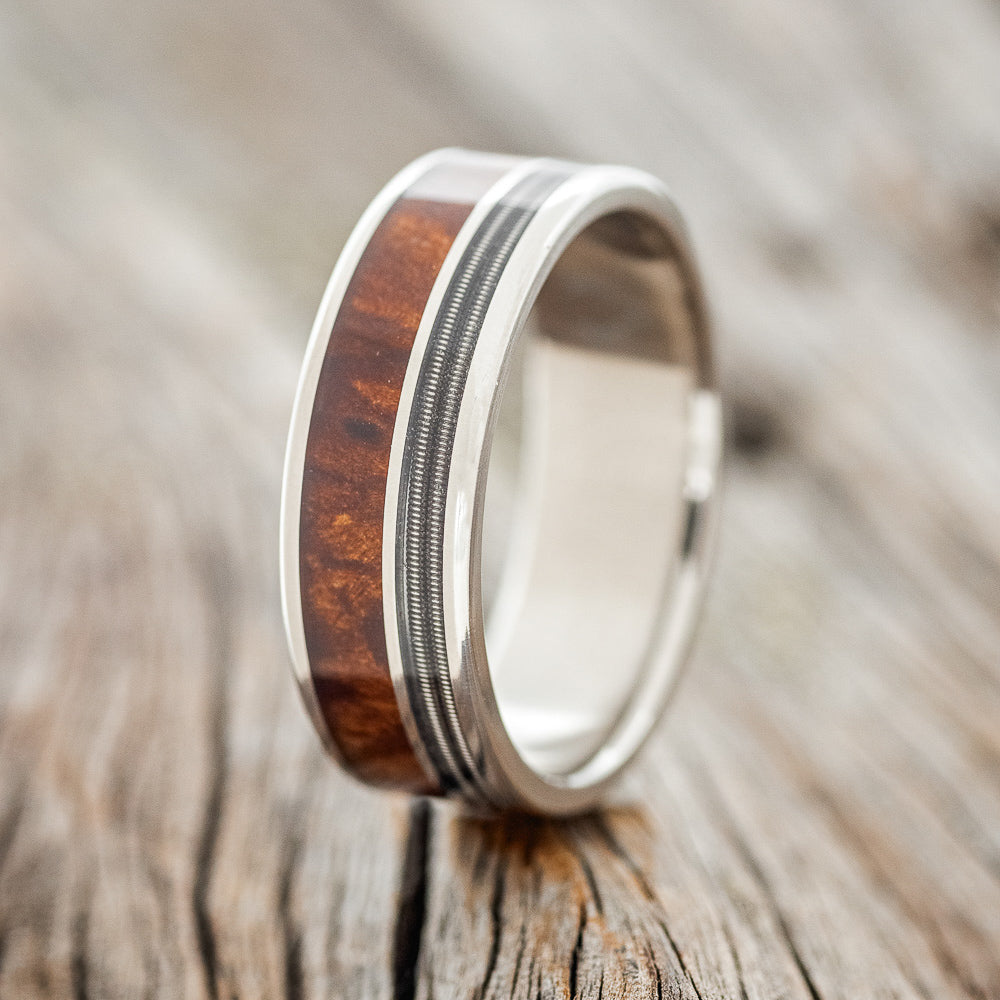 "RAPTOR" - GUITAR STRING & REDWOOD WEDDING BAND-7