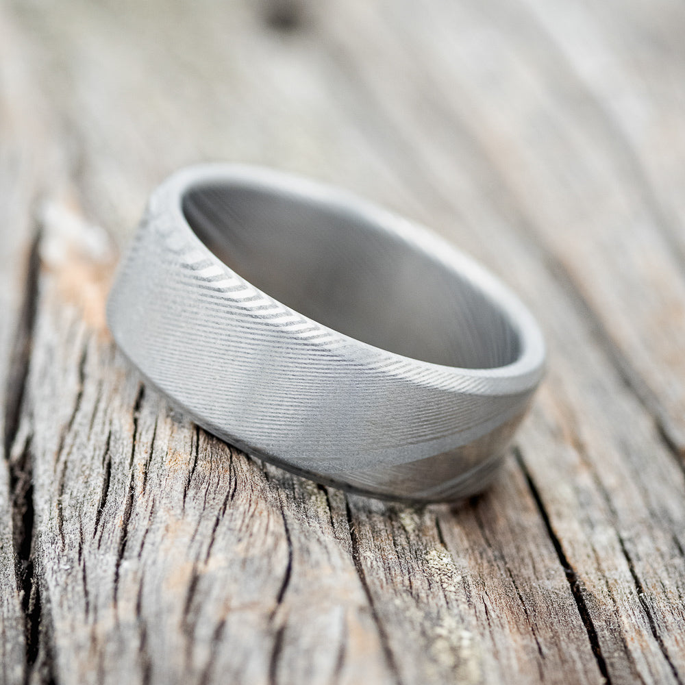 HAND-FORGED DAMASCUS STAINLESS STEEL WEDDING BAND - READY TO SHIP-2