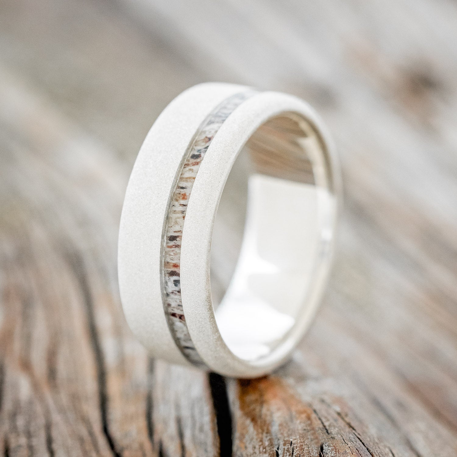 "VERTIGO" - ANTLER WEDDING BAND WITH SANDBLASTED FINISH-7