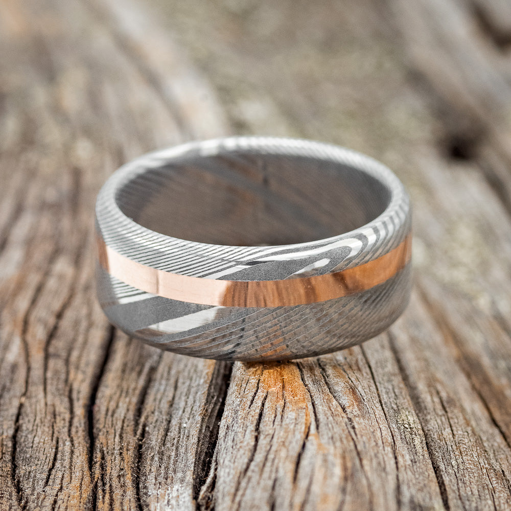 "VERTIGO" - 14K GOLD INLAY WEDDING RING-3