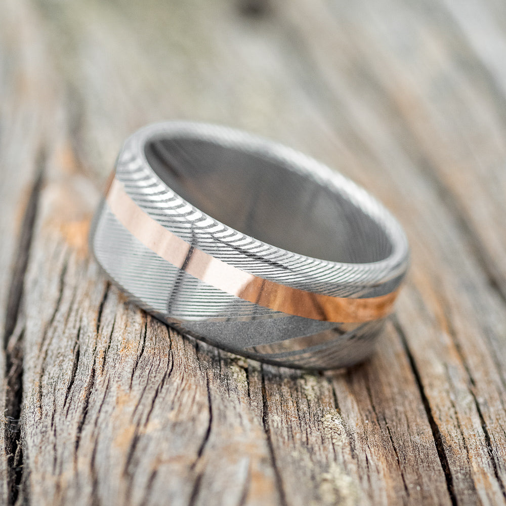 "VERTIGO" - 14K GOLD INLAY WEDDING RING-2