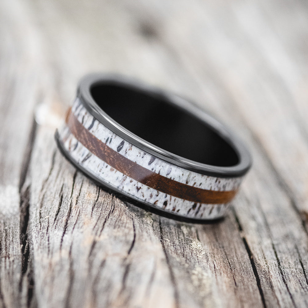 "RAINIER" - ANTLER & IRONWOOD WEDDING BAND-5