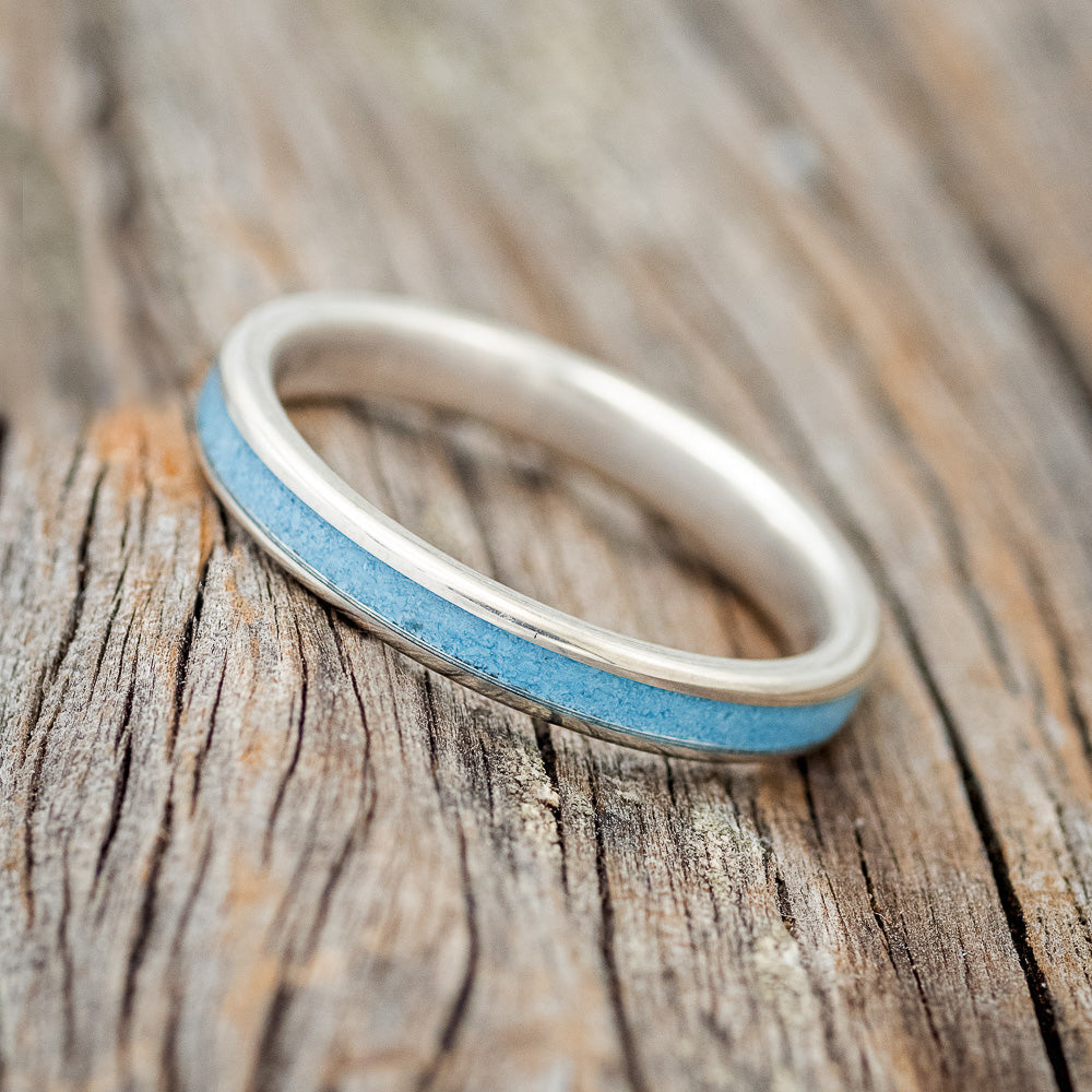 "VERTIGO" - MATCHING SET OF TURQUOISE WEDDING BANDS-14