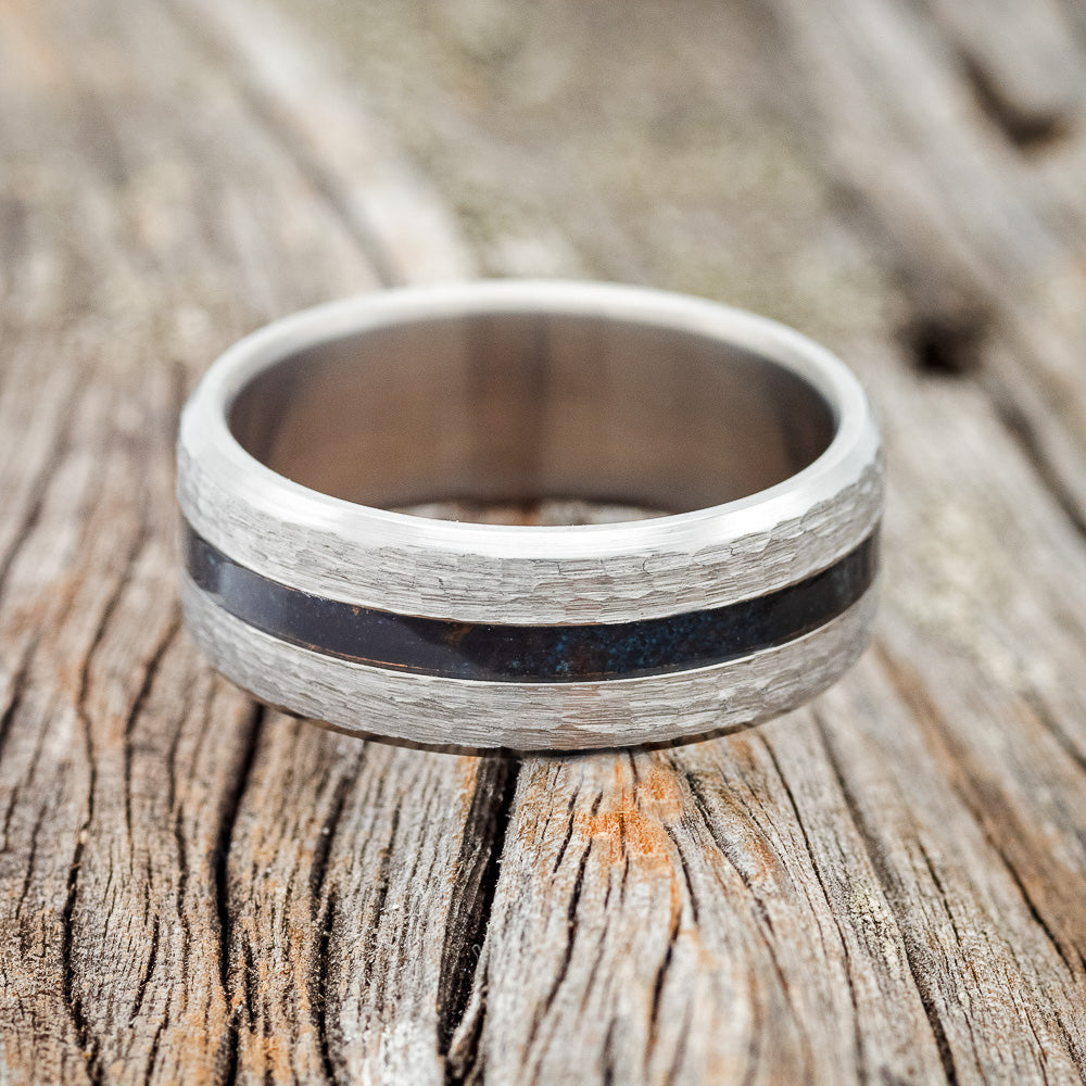 "NIRVANA" - MATCHING SET OF PATINA COPPER WEDDING BANDS WITH HAMMERED FINISHES-13