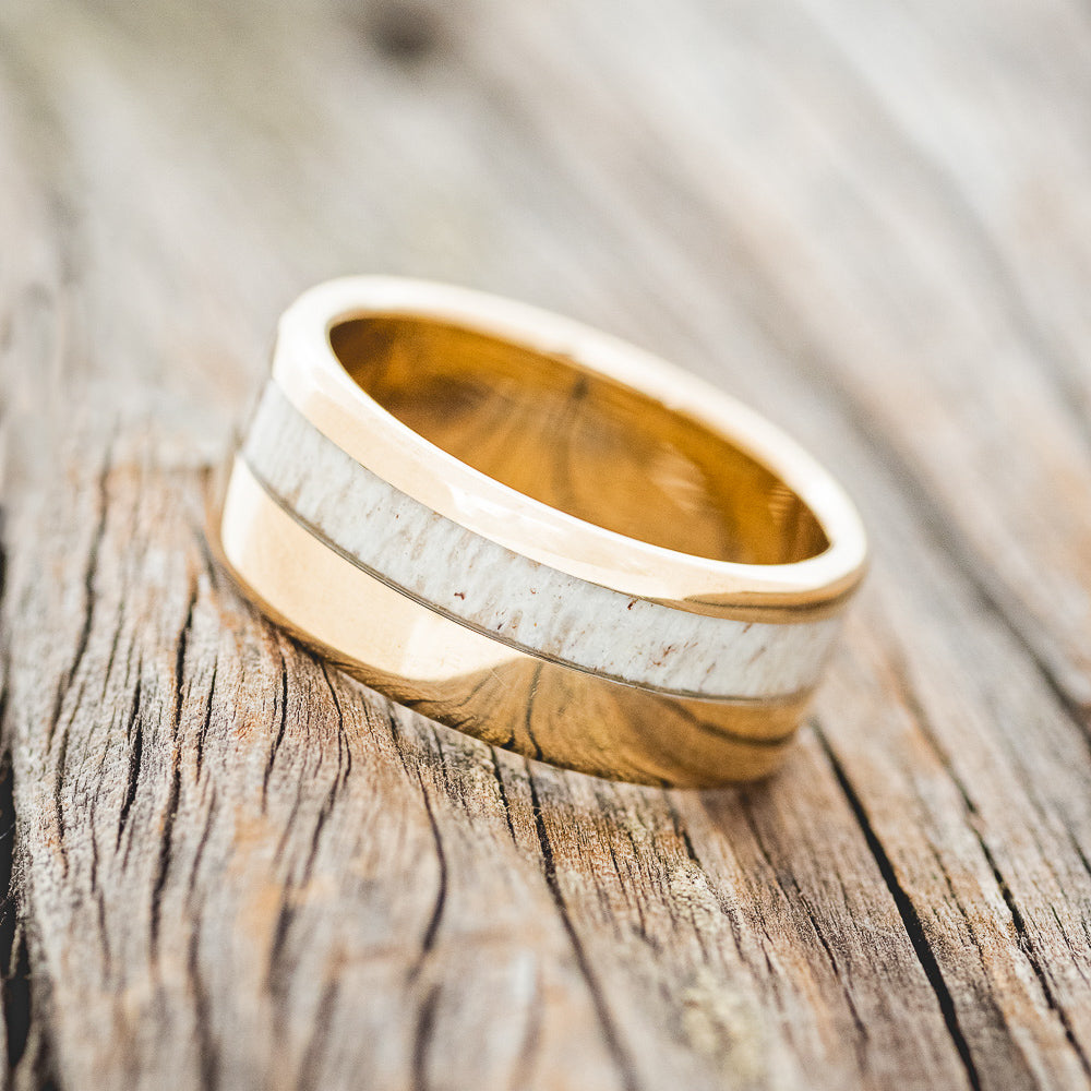"CASTOR" - OFFSET ANTLER WEDDING RING-14